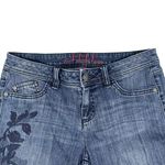 Elle Women's Retro Blue Floral Embroidery Classic Medium Wash Jeans Size 8 Photo 2