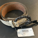 Chico's  Womens Large Powder Exotic Leather Belt Animal Print Western‎ Office NEW Photo 0