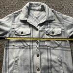 Ultra Flirt  Woman's Medium White Gray Plaid Shacket Fleece Jacket Photo 8