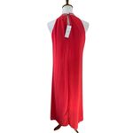 NWT Kivenst High Neck Sleeveless Maxi Dress Flowing Chiffon Layers Orange Size M Photo 1