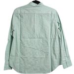 Everlane  The Silky Cotton Relaxed Shirt Bright Jade White Striped Size 6 New Photo 5