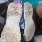 Dr. Scholls  Blue Leather & Fabric Panama Strap Sandals, Gel Cushion, Women 7 Photo 7