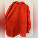 VTG NY & Co Corduroy Ribbed Zip Up Flannel Shacket Bright Orange Size L XL Photo 7