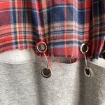 Furst of a Kind Half Flannel Half Sweatshirt with Grommets and Rings Large Photo 4