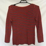 Lauren Ralph Lauren Cotton Stripe Womens Sweater Size XL Orange Blue Boat Neck Photo 8