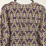 J. Jill Women’s Boho Leaf Print Mother of Pearl Button Photo 6