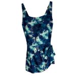 Eoménie Women's 2XL Tie Dye Swim Dress Tummy Control Side Tie Cover Up Blue Size XXL Photo 8