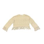 Ellison Sweater Cream Fringe Trim Women’s Large L/S Boutique Boho Knit NWT Photo 2