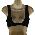 Aerie Black Lace Up Accented Scoop Bikini Bathing Suit Top Large Photo 3