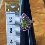 Natural Peridot Garnet Sterling Silver Ring Size 6 Photo 6