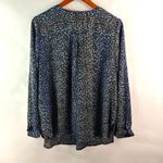 Bob Mackie  L Blue Leopard Blouse Top Photo 1