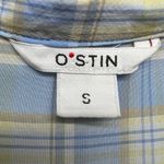 Ostin Plaid Womens Button Front Shirt Small Oversized Western Cowgirl Rodeo Chic Blue Photo 1