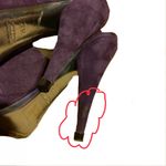 Miu Miu PURPLE SUEDE OPEN TOE HEELS (36.5) Photo 11