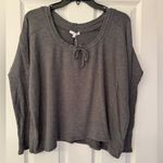 Johnny Was  Calme Tunnel Drawstring Women’s Grey Crop Sweater Size XS Photo 3
