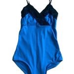 Natalie Dance Wear SZ S blue bodysuit with sequin lace detailing Blue Photo 0