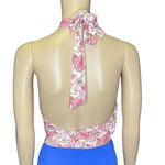Tiger Mist Pink Paisley Print Criss Cross Boho Wrap Halter Top Women’s Size XS Photo 4