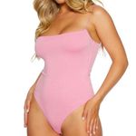 Naked Wardrobe  Pink‎ Got The Scoop Tank Bodysuit Sz L NWT Photo 8