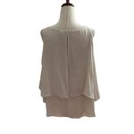 ASTR Off White Cold Shoulder Satin 3/4 Sleeve Crop Top Women Size Medium | 25-11 Photo 1
