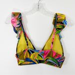 Aerie  Ruffle Longline Bikini Top Tropical Print Heirloom Size Small Photo 5