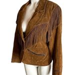 Cripple Creek Western Fringe Leather Jacket Brown Size M Photo 2