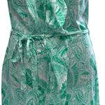 MELISSA ODABASH Bria Folie Maxi Kaftan Women's Size Small Green & White Photo 2