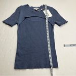 Heartloom  Rocky Top Ribbed Knit Tee Cutout Detail Dusty Blue Women SZ Large NEW‎ Photo 7