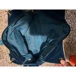 Vintage Blue Suede Purse Gold chain Shoulder Photo 8