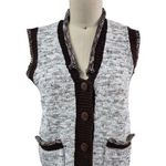 VTG 70s 80s Adolfo Sport Acrylic Sweater Vest Heathered/Solid Brown Women M Size M Photo 0