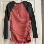 Liz Lange  Maternity Striped Long Sleeve Baseball Blouse Small Photo 1