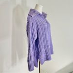 Aerie Chunky Cowl Neck Quarter Zip Long Sleeve Purple Sweater Size S Photo 2