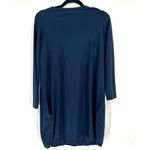 NWT Sun Kim Dark Teal Full Zip Blue London Tunic Dress Size XS Bubble Hem Photo 1