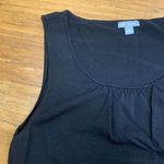 Ann Taylor  Womens Medium Top‎ Black Sleeveless Tank Scoop Neck Gathered Detail Photo 1