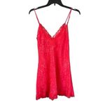 Victoria's Secret 90s VTG Red Floral Lace Trim Chemise Cami Slip Nighty Photo 5