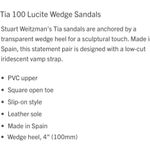 Stuart Weitzman Tia 100 Lucite Wedge PVC Clear Upper/Nude Leather Sandals 7.5B Photo 14
