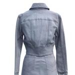 Cache Blue Gray Denim Jacket Top New Front Button Stretch $118 NWT Photo 4