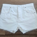 Reformation  Charlie High Rise Denim Jean Shorts Raw‎ Hem White New Size 31 Photo 0