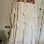 J.Crew  White Long Sleeve Dress with Floral Embroidery Photo 1