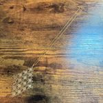 Vintage Sarah Coventry Chainmail Metal Mesh Diamond Shaped Pendant Necklace Gold Photo 0