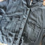 Free People Navy Linen-Blend Midi Dress / Duster Photo 1