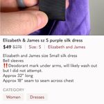 Elizabeth and James  sz S purple silk dress Photo 7