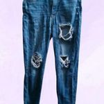 American Eagle Outfitters super super stretch x super hi-rise jegging in dark wash blue size 4. Photo 1