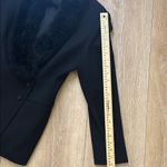 Vintage Karen Nicole New York 100% Wool Black Blazer with Faux Fur Collar Size 6 Photo 8