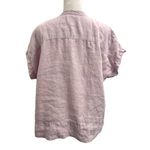 Everlane 100% Linen Boxy Split-Neck Short Sleeve Shirt Top Blouse Purple size 6 Photo 3