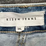 Risen  Jeans Shorts Womens Size 3XL Light Blue Denim Distressed Raw Hem High Rise Photo 9