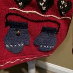 Quacker Factory  Sweater VTG Cardigan Christmas‎ Snowman Red Holiday Knit Medium Photo 5