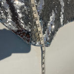 New FATE Silver Sequin Mini Dress Deep V Back Cutouts Size M Party Club Date Size M Photo 7