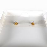 Jewels by Sunaina Narnia Stud Earrings Teardrop 14k Gold Plated CZ Micro Pave Photo 2