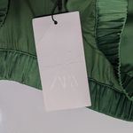 ZARA Satin Shorts Lace Trim Green High Rise Womens X-Large Sleepwear Pajamas Photo 4