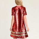 Vanilla Bay  Red Sequin Mini Shift Dress Sz L Photo 9