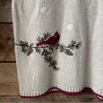 Croft & Barrow  Sweater XL Silk Blend Full Zip Cardinal Christmas Embroidered Photo 4